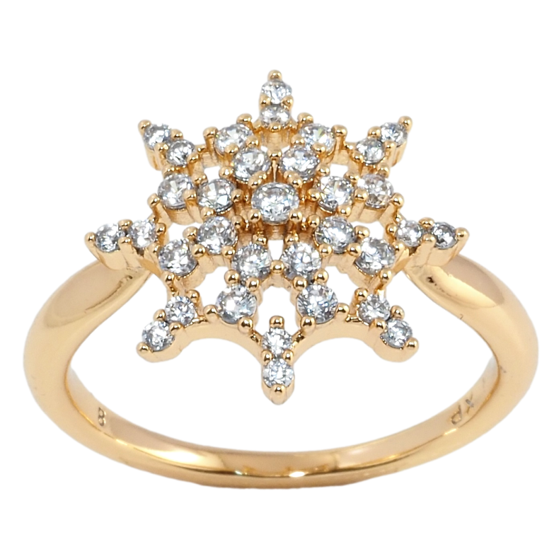Каблучка Xuping Позолота 18K Зірка з цирконієм фото №4 Каблучка Xuping Позолота 18K Зірка з цирконієм фото №4