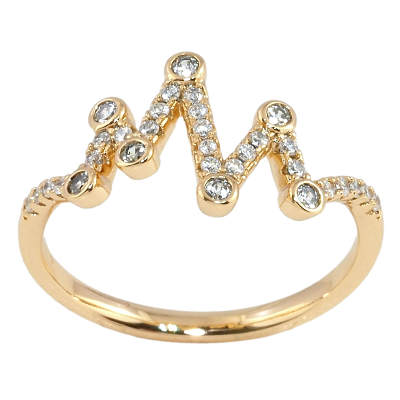 Кольцо Xuping Позолота 18K Зигзаг с цирконием фото №2 Кольцо Xuping Позолота 18K Зигзаг с цирконием фото №2