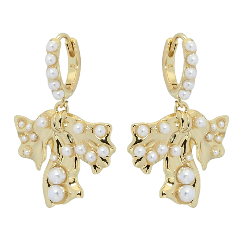 Сережки Xuping QQMM Позолота 14K підвіски на колечках Декоративні підвіски з розсипом перлів фото №5