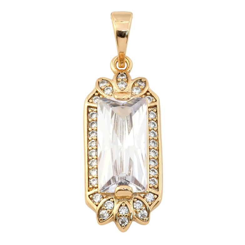 Кулон Xuping Позолота 18K Фіаніт у декоративній оправі для ланцюжка до 5мм фото №5 Кулон Xuping Позолота 18K Фіаніт у декоративній оправі для ланцюжка до 5мм фото №5