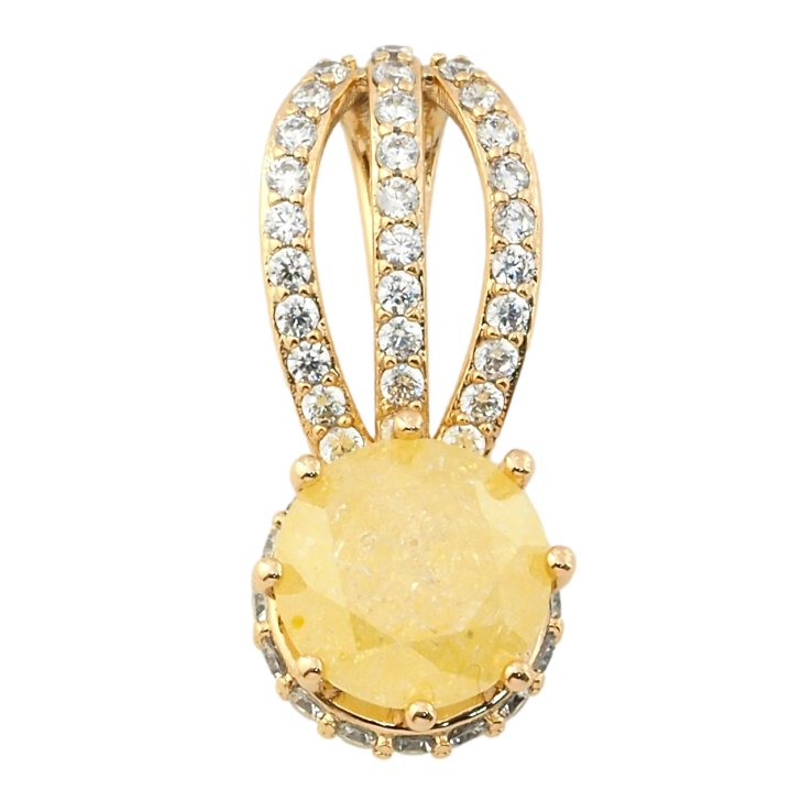 Кулон Xuping Позолота 18K Желтый фианит на декоративной петельке с цирконием для цепочки до 7мм фото №8 Кулон Xuping Позолота 18K Желтый фианит на декоративной петельке с цирконием для цепочки до 7мм фото №8