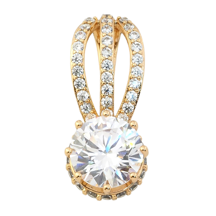 Кулон Xuping Позолота 18K Фіаніт на декоративній петельці з цирконієм для ланцюжка до 7мм фото №3 Кулон Xuping Позолота 18K Фіаніт на декоративній петельці з цирконієм для ланцюжка до 7мм фото №3