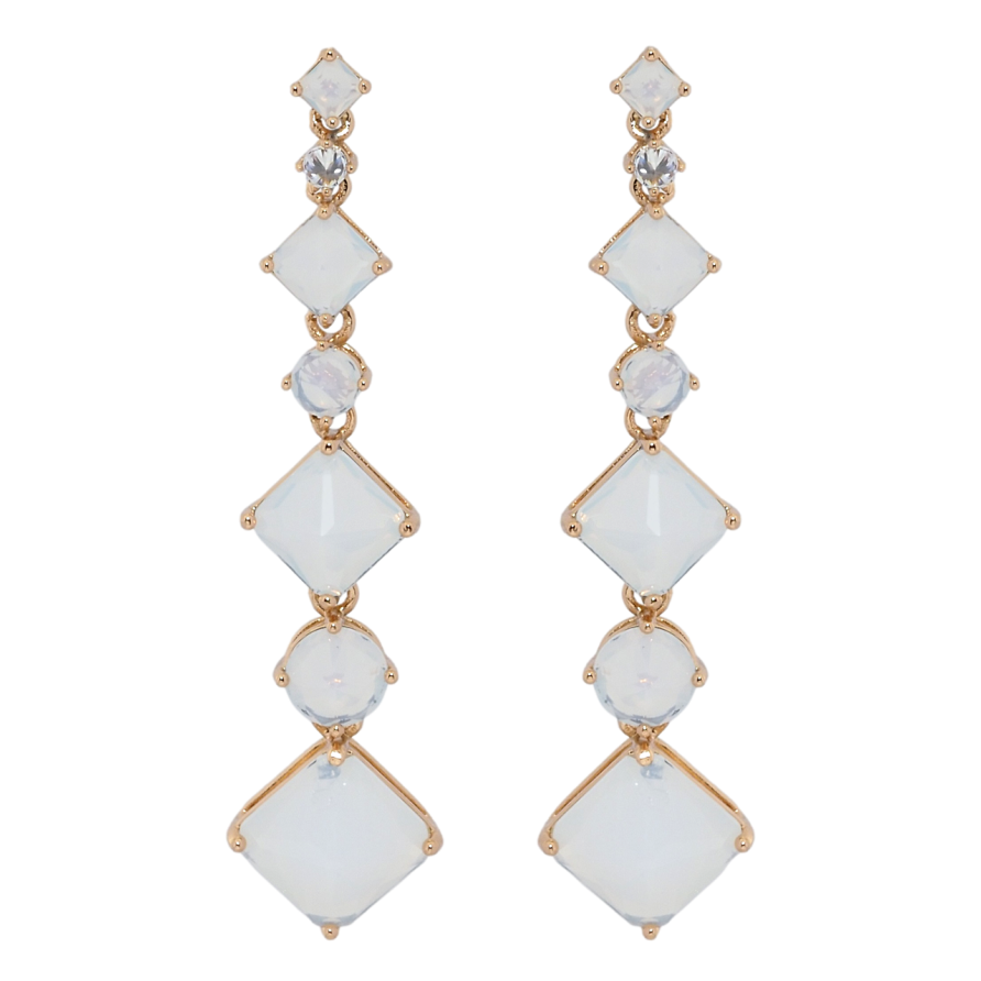 Серьги Xuping Позолота 18K пусеты Кристальные подвески с белыми фианитами фото №1 Серьги Xuping Позолота 18K пусеты Кристальные подвески с белыми фианитами фото №1
