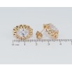 Серьги Xuping Позолота 18K пусеты Декоративные овалы с фианитами фото №2
