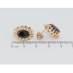 Серьги Xuping Позолота 18K пусеты Декоративные овалы с черными фианитами фото №2 Серьги Xuping Позолота 18K пусеты Декоративные овалы с черными фианитами фото №2