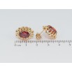 Серьги Xuping Позолота 18K пусеты Декоративные овалы с красными фианитами фото №2