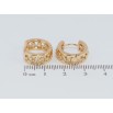 Сережки Xuping Позолота 18K колечка Різьблений орнамент фото №2