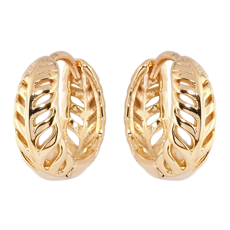 Сережки Xuping Позолота 18K колечка Перо фото №10