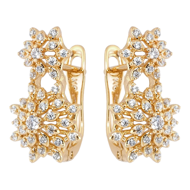 Серьги Xuping Позолота 18K английский замок Цветочки с цирконием фото №16 Серьги Xuping Позолота 18K английский замок Цветочки с цирконием фото №16