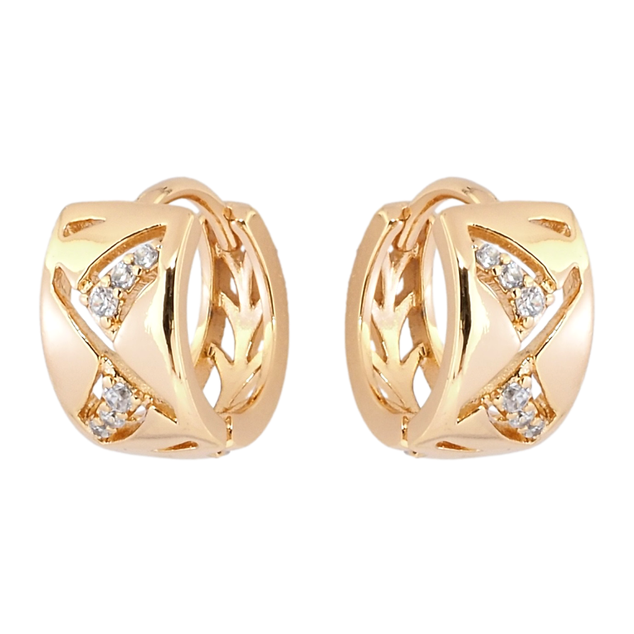 Серьги Xuping Позолота 18K колечки Декоративный узор с цирконием фото №1 Серьги Xuping Позолота 18K колечки Декоративный узор с цирконием фото №1