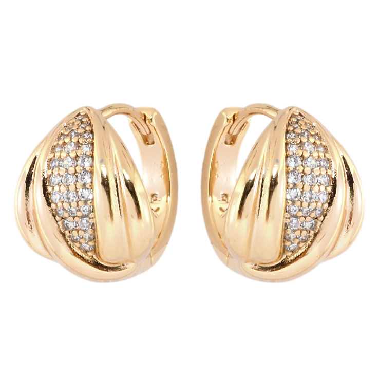 Сережки Xuping Позолота 18K колечка Декоративний візерунок з цирконієм фото №18 Сережки Xuping Позолота 18K колечка Декоративний візерунок з цирконієм фото №18
