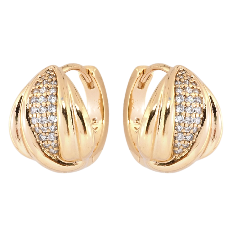 Сережки Xuping Позолота 18K колечка Декоративний візерунок з цирконієм фото №13 Сережки Xuping Позолота 18K колечка Декоративний візерунок з цирконієм фото №13