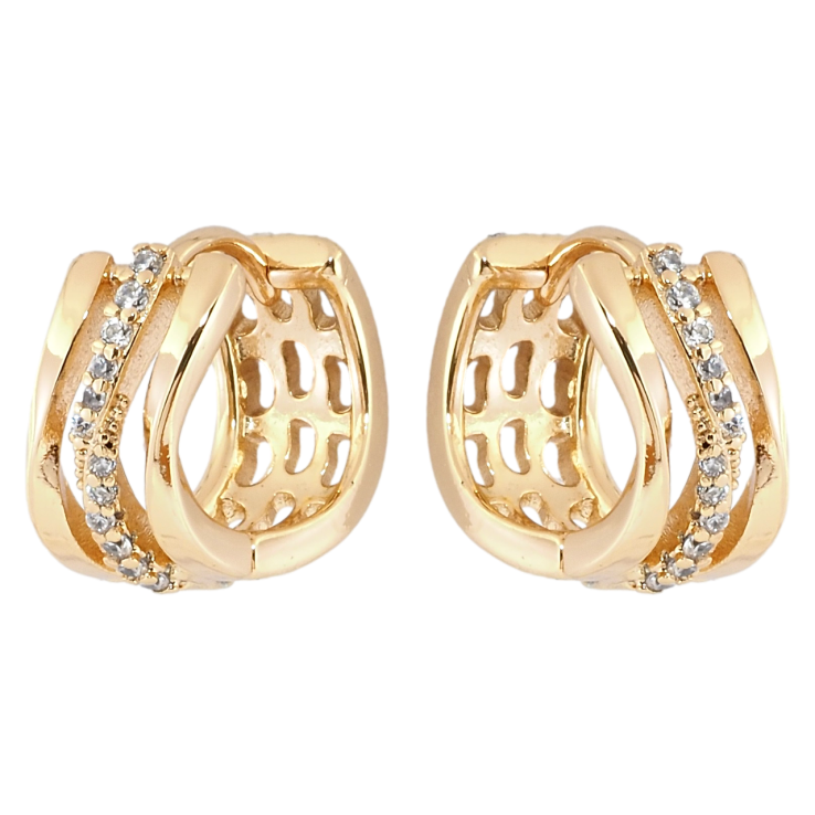 Сережки Xuping Позолота 18K колечка Декоративний візерунок з цирконієм фото №15 Сережки Xuping Позолота 18K колечка Декоративний візерунок з цирконієм фото №15