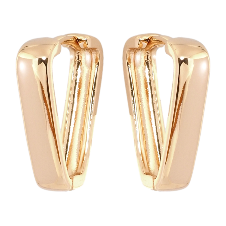 Серьги Xuping Позолота 18K колечки Треугольные фото №1 Серьги Xuping Позолота 18K колечки Треугольные фото №1