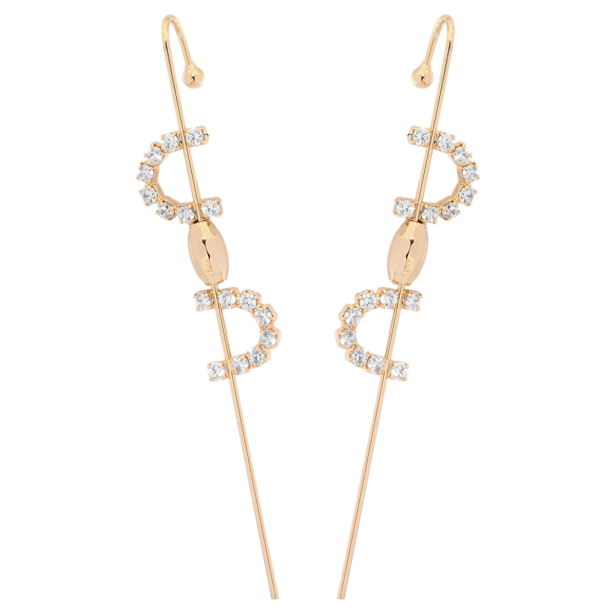 Серьги Xuping Позолота 18K каффа-игла Декоративный узор с цирконием фото №1 Серьги Xuping Позолота 18K каффа-игла Декоративный узор с цирконием фото №1