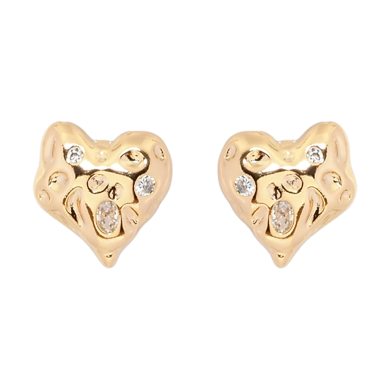 Сережки Xuping Позолота 18K пусети Сердечки з цирконієм фото №1 Сережки Xuping Позолота 18K пусети Сердечки з цирконієм фото №1