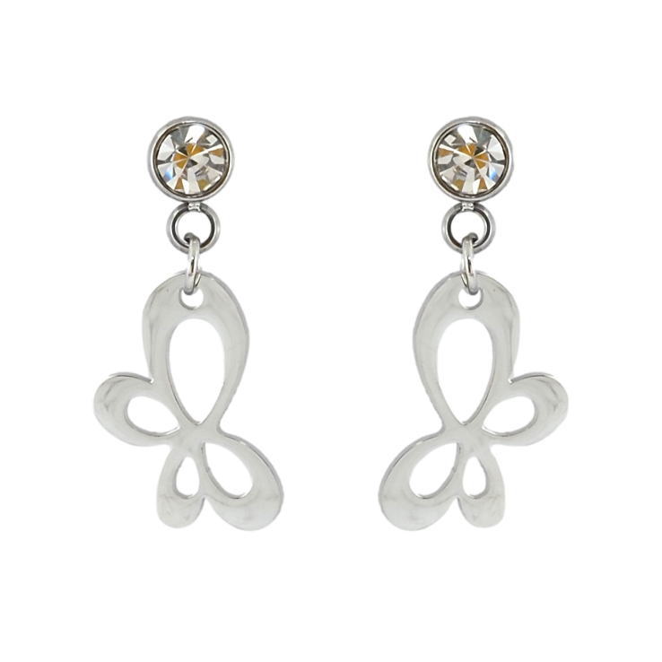 Сережки Xuping TTM Stainless Steel колір Родій пусети Метелики фото №3 Сережки Xuping TTM Stainless Steel колір Родій пусети Метелики фото №3