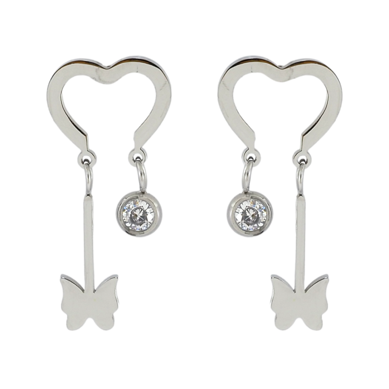 Серьги Xuping TTM Stainless Steel цвет Родий пусеты Романтические подвески фото №7