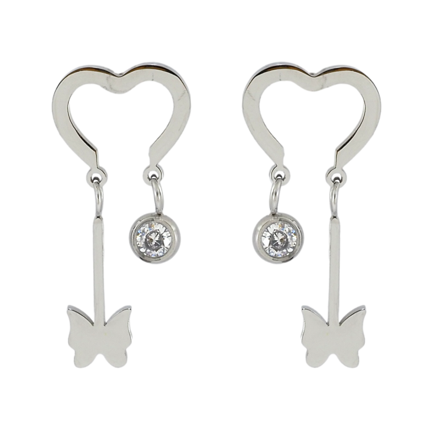 Сережки Xuping TTM Stainless Steel колір Родій пусети Романтичні підвіски фото №1