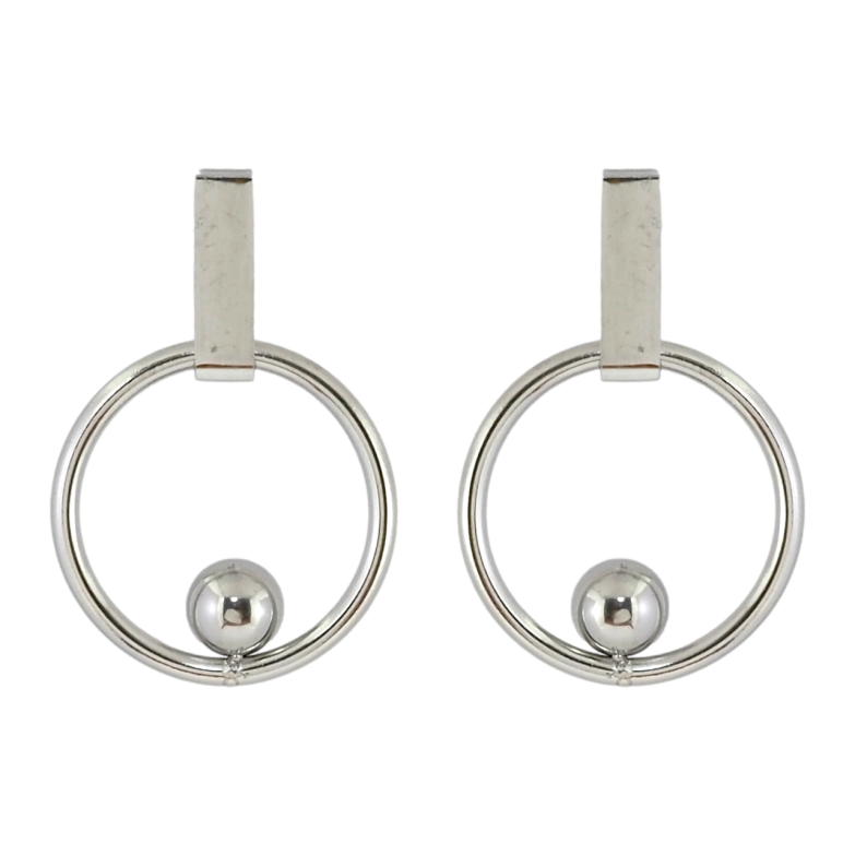 Сережки Xuping TTM Stainless Steel колір Родій пусети Кільця з кульками фото №10 Сережки Xuping TTM Stainless Steel колір Родій пусети Кільця з кульками фото №10