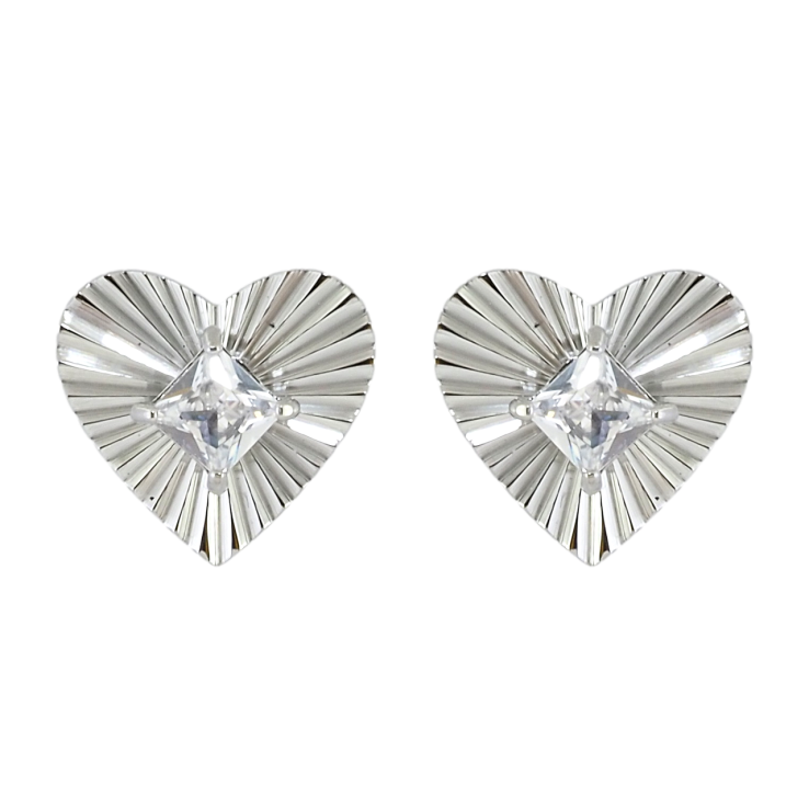Сережки Xuping TTM Stainless Steel колір Родій пусети Серця з кристалами фото №6 Сережки Xuping TTM Stainless Steel колір Родій пусети Серця з кристалами фото №6