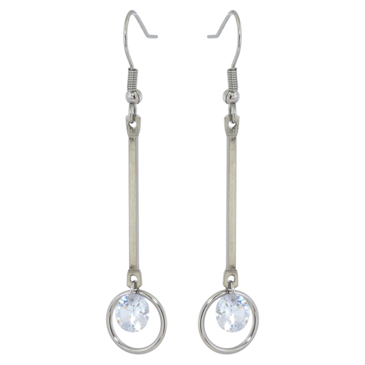 Сережки Xuping TTM Stainless Steel колір Родій французький замок Декоративні підвіски з кристалами фото №5 Сережки Xuping TTM Stainless Steel колір Родій французький замок Декоративні підвіски з кристалами фото №5