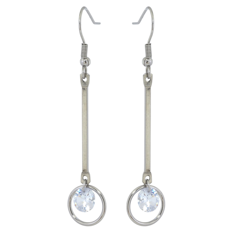 Сережки Xuping TTM Stainless Steel колір Родій французький замок Декоративні підвіски з кристалами фото №1 Сережки Xuping TTM Stainless Steel колір Родій французький замок Декоративні підвіски з кристалами фото №1