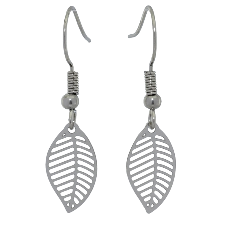 Сережки Xuping TTM Stainless Steel колір Родій французький замок Листочки фото №9 Сережки Xuping TTM Stainless Steel колір Родій французький замок Листочки фото №9
