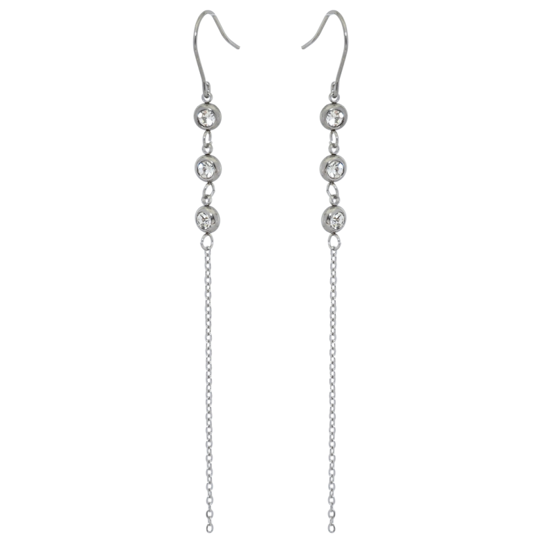 Сережки Xuping TTM Stainless Steel колір Родій французький замок Підвіски із кристалами фото №11