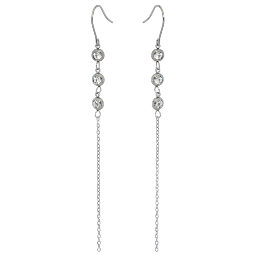 Сережки Xuping TTM Stainless Steel колір Родій французький замок Підвіски із кристалами фото №1