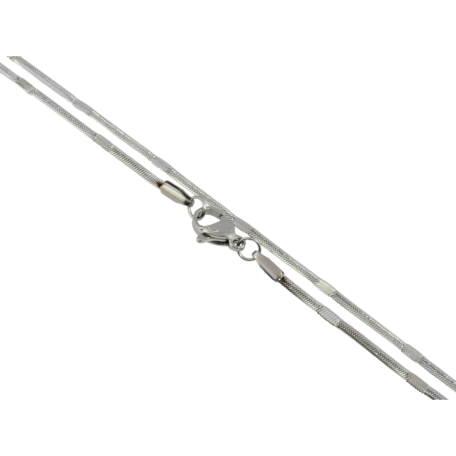 Цепочка Xuping ТТМ Stainless Steel цвет Родий Плетение Снейк с прокатками длина 45см х 2мм фото №1 Цепочка Xuping ТТМ Stainless Steel цвет Родий Плетение Снейк с прокатками длина 45см х 2мм фото №1