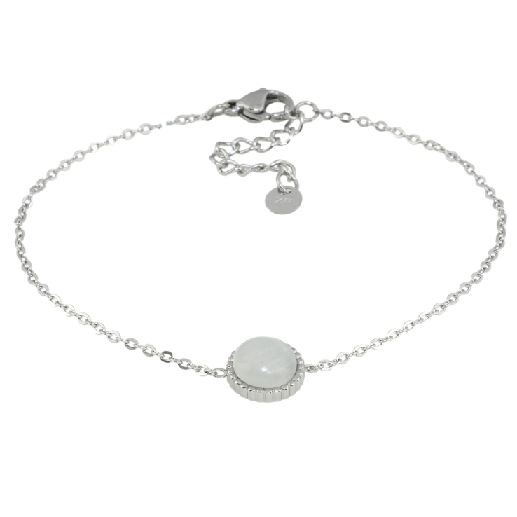 Браслет Xuping ТТМ Stainless Steel цвет Родий Цепочка с камнем Кошачий Глаз длина с доп.цеп. 18.5-22см х 1мм фото №10 Браслет Xuping ТТМ Stainless Steel цвет Родий Цепочка с камнем Кошачий Глаз длина с доп.цеп. 18.5-22см х 1мм фото №10