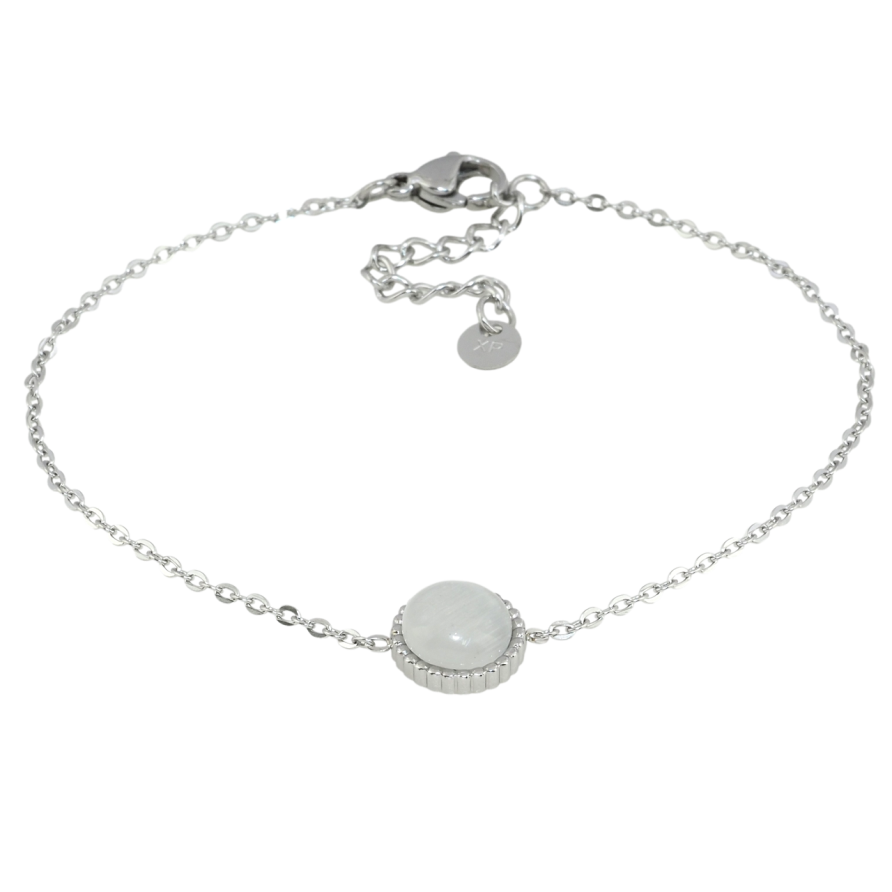 Браслет Xuping ТТМ Stainless Steel цвет Родий Цепочка с камнем Кошачий Глаз длина с доп.цеп. 18.5-22см х 1мм фото №1 Браслет Xuping ТТМ Stainless Steel цвет Родий Цепочка с камнем Кошачий Глаз длина с доп.цеп. 18.5-22см х 1мм фото №1