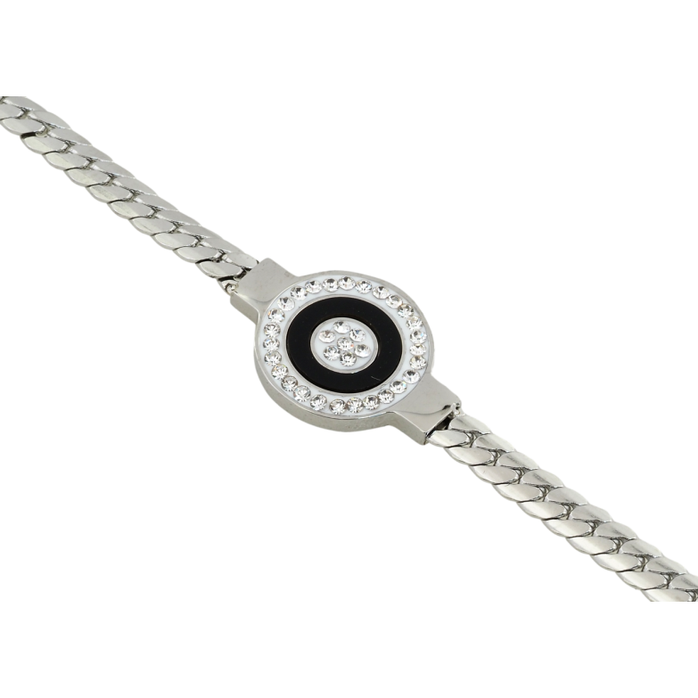 Браслет Xuping ТТМ Stainless Steel колір Родій Ланцюжок зі вставкою довжина з доп.цеп. 18-22см х 4мм фото №3 Браслет Xuping ТТМ Stainless Steel колір Родій Ланцюжок зі вставкою довжина з доп.цеп. 18-22см х 4мм фото №3