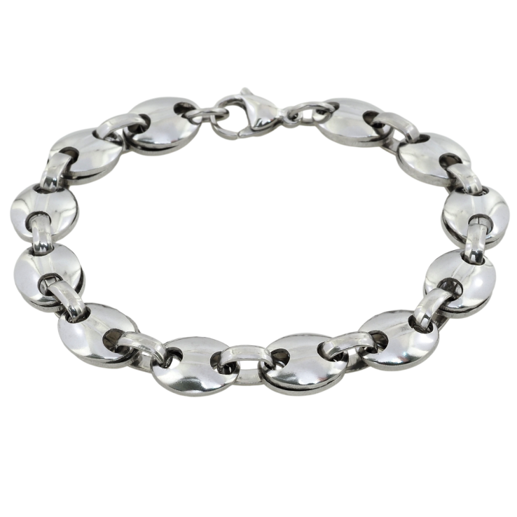 Браслет Xuping ТТМ Stainless Steel цвет Родий Цепочка плетение Молот длина 21.5см х 3-10мм фото №4 Браслет Xuping ТТМ Stainless Steel цвет Родий Цепочка плетение Молот длина 21.5см х 3-10мм фото №4