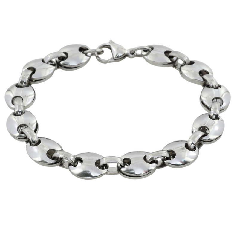 Браслет Xuping ТТМ Stainless Steel колір Родій Ланцюжок плетіння Молот довжина 21.5см х 3-10мм фото №14 Браслет Xuping ТТМ Stainless Steel колір Родій Ланцюжок плетіння Молот довжина 21.5см х 3-10мм фото №14