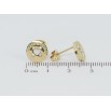 Сережки Xuping TTM Stainless Steel колір 14K пусети Грецький візерунок з цирконієм ø 10мм фото №2