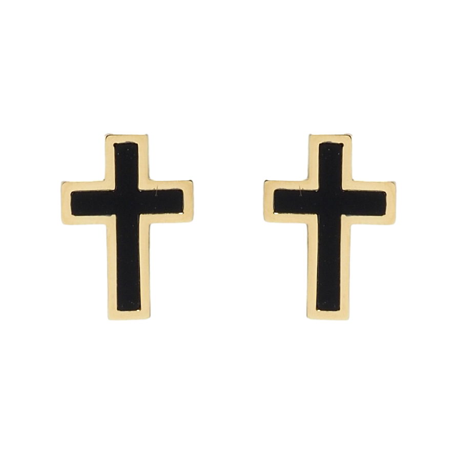 Серьги Xuping TTM Stainless Steel цвет 14K пусеты Крестики фото №1