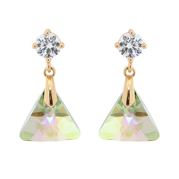 Сережки Xuping колір 18K з кристалами Swarovski пусети Кристальні трикутники Vitrail Light фото №18