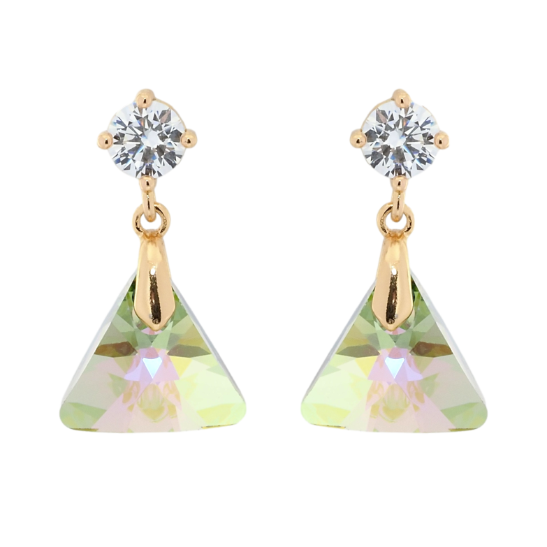 Сережки Xuping колір 18K з кристалами Swarovski пусети Кристальні трикутники Vitrail Light фото №24 Сережки Xuping колір 18K з кристалами Swarovski пусети Кристальні трикутники Vitrail Light фото №24