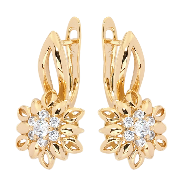 Серьги Xuping Позолота 18K английский замок Цветочки с цирконием фото №17 Серьги Xuping Позолота 18K английский замок Цветочки с цирконием фото №17