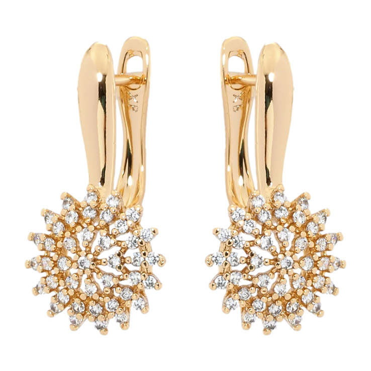 Серьги Xuping Позолота 18K английский замок Цветочки с цирконием фото №12 Серьги Xuping Позолота 18K английский замок Цветочки с цирконием фото №12