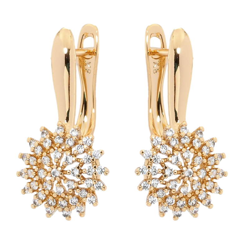 Сережки Xuping Позолота 18K англійський замок Квіточки з цирконієм фото №15 Сережки Xuping Позолота 18K англійський замок Квіточки з цирконієм фото №15