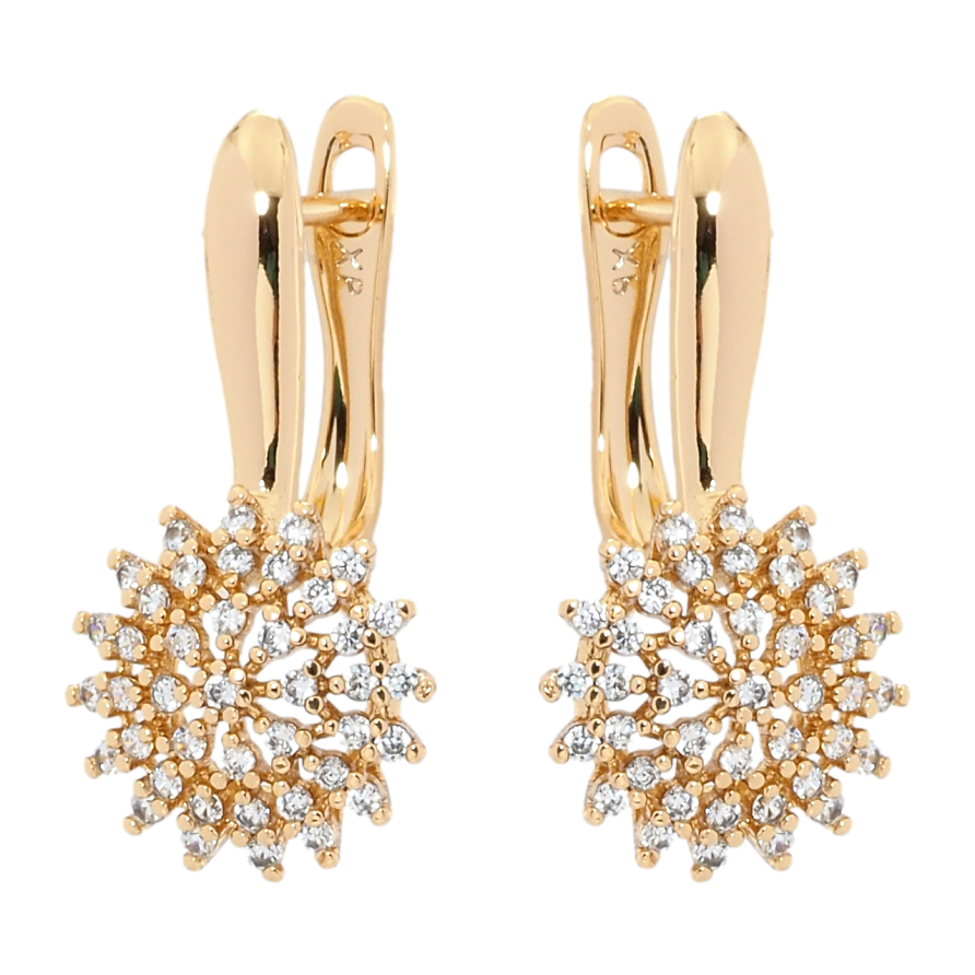 Серьги Xuping Позолота 18K английский замок Цветочки с цирконием фото №1 Серьги Xuping Позолота 18K английский замок Цветочки с цирконием фото №1