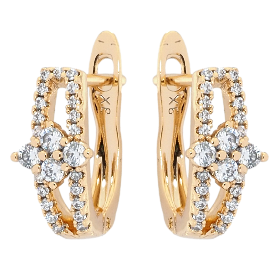 Серьги Xuping Позолота 18K английский замок Цветочный орнамент с цирконием фото №1 Серьги Xuping Позолота 18K английский замок Цветочный орнамент с цирконием фото №1