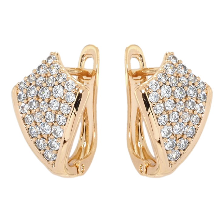 Серьги Xuping Позолота 18K английский замок Инкрустация цирконием фото №2 Серьги Xuping Позолота 18K английский замок Инкрустация цирконием фото №2