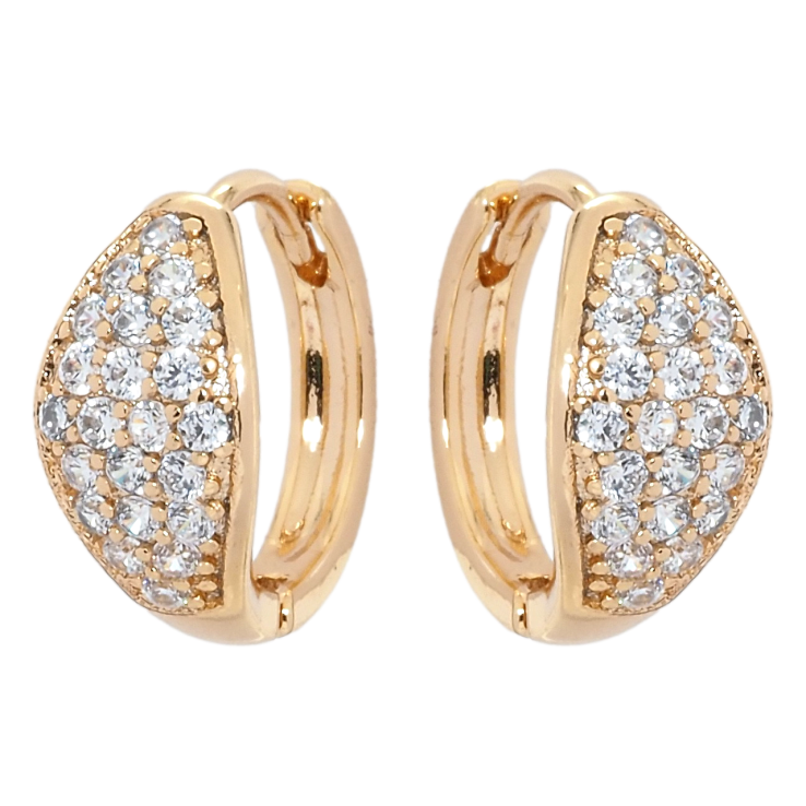 Сережки Xuping Позолота 18K колечка Інкрустація цирконієм фото №9 Сережки Xuping Позолота 18K колечка Інкрустація цирконієм фото №9