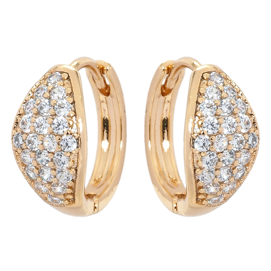 Сережки Xuping Позолота 18K колечка Інкрустація цирконієм фото №1 Сережки Xuping Позолота 18K колечка Інкрустація цирконієм фото №1