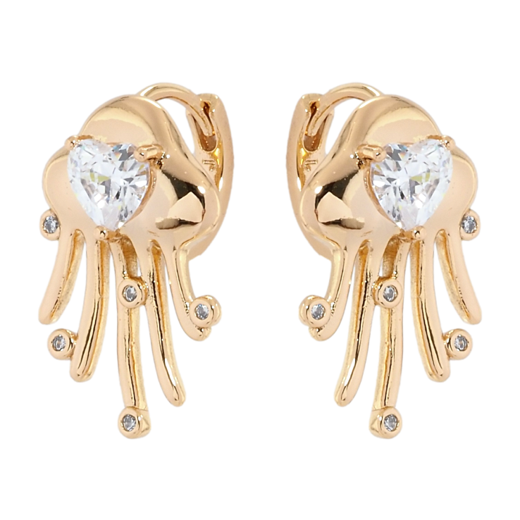 Сережки Xuping Позолота 18K колечка Медузи з цирконієм фото №22 Сережки Xuping Позолота 18K колечка Медузи з цирконієм фото №22