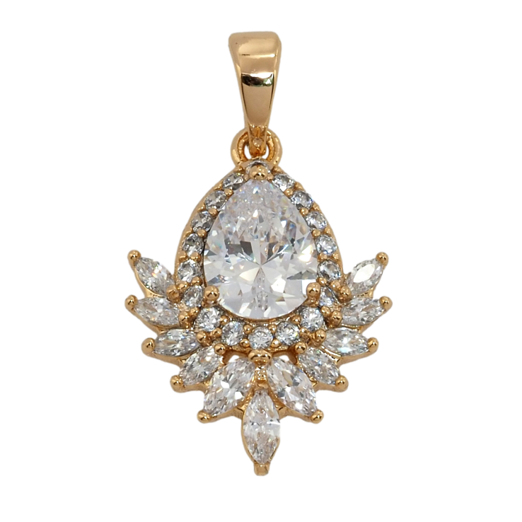 Кулон Xuping Позолота 18K Витончена кристальна крапелька для ланцюжка до 5мм фото №19 Кулон Xuping Позолота 18K Витончена кристальна крапелька для ланцюжка до 5мм фото №19